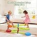 VROGTIK Stepping Stones for Kids 15 Piece Balance Beams Toddler Stepping Stones Obstacle Course Sensory Toys with Game Spinner and Card for Indoor Outdoor Toys Gifts for 3 4 5 6 7 8 9 Years Old Kids - Image 4