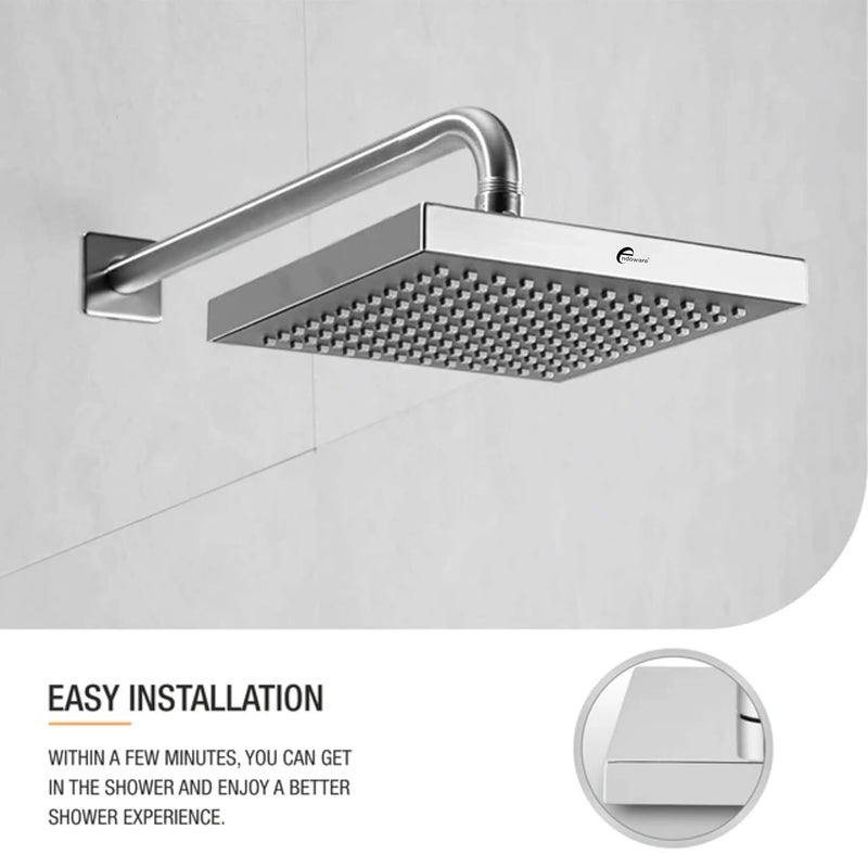 Endoware Gamma 6 x 6 Inch Luxury Overhead Shower Powerful Water Flow - Image 5
