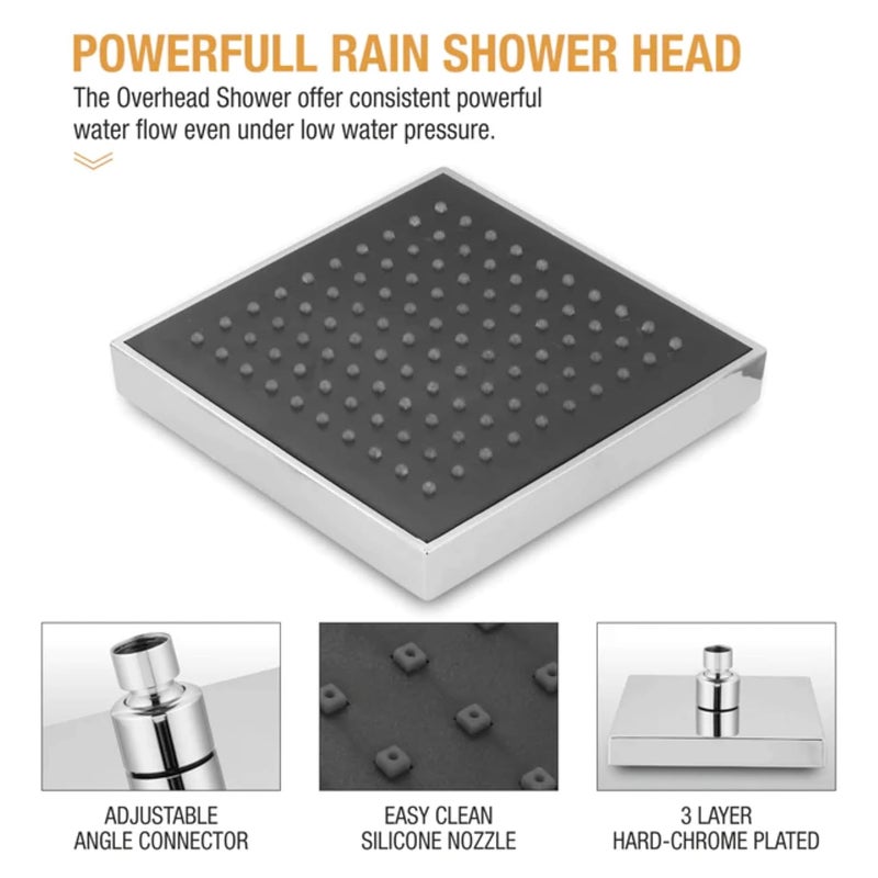 Endoware Gamma 6 x 6 Inch Luxury Overhead Shower Powerful Water Flow - Image 4