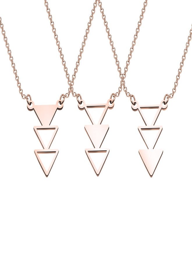 AKTAP Friendship Gift Best Friend Necklace for 3 Long Distance Gifts for Family Sister BFF Tribe Triangle Necklace - Image 1