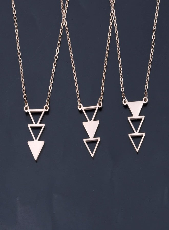 AKTAP Friendship Gift Best Friend Necklace for 3 Long Distance Gifts for Family Sister BFF Tribe Triangle Necklace - Image 4