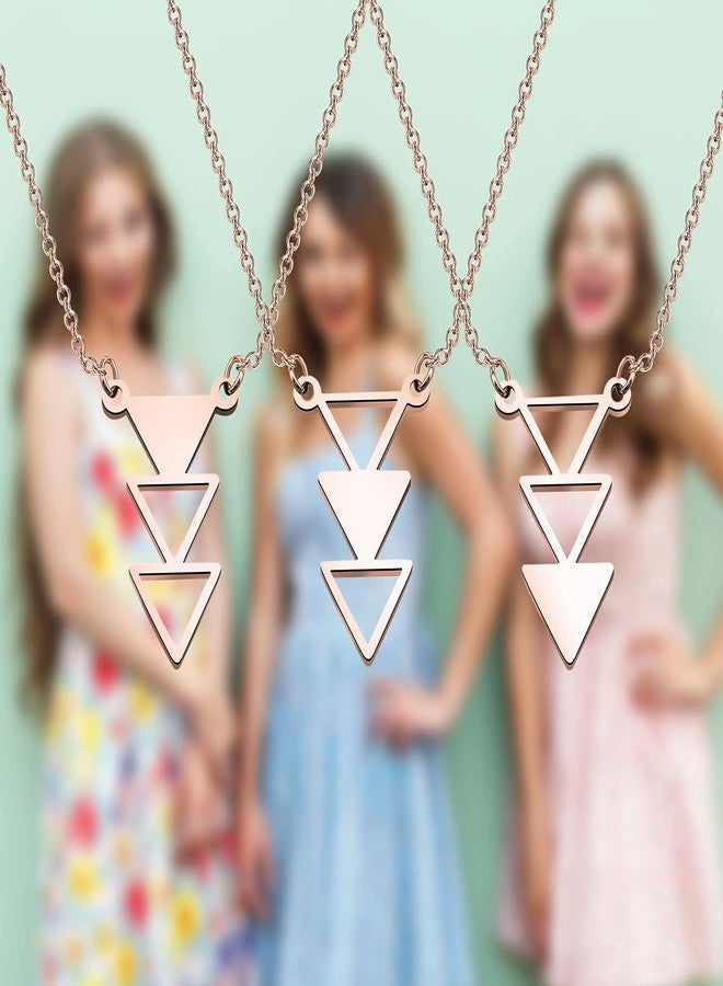 AKTAP Friendship Gift Best Friend Necklace for 3 Long Distance Gifts for Family Sister BFF Tribe Triangle Necklace - Image 5