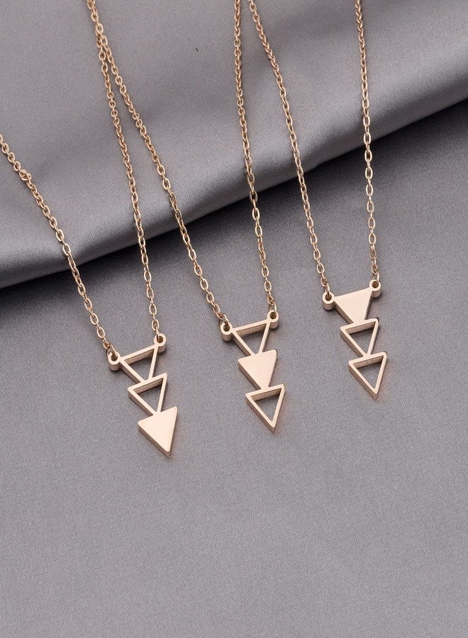 AKTAP Friendship Gift Best Friend Necklace for 3 Long Distance Gifts for Family Sister BFF Tribe Triangle Necklace - Image 3