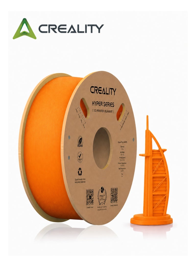 كريليتي 3D Official Creality Hyper PLA Filament 1KG, High Speed PLA 30-600mm/s 3D Printer Filament, 1.75mm, Dimensional Accuracy +/-0.02mm, Fit Most FDM 3D Printers, 1KG(2.2lbs) Spool Hyper PLA-Orange HP-PLA-Orange - Image 1