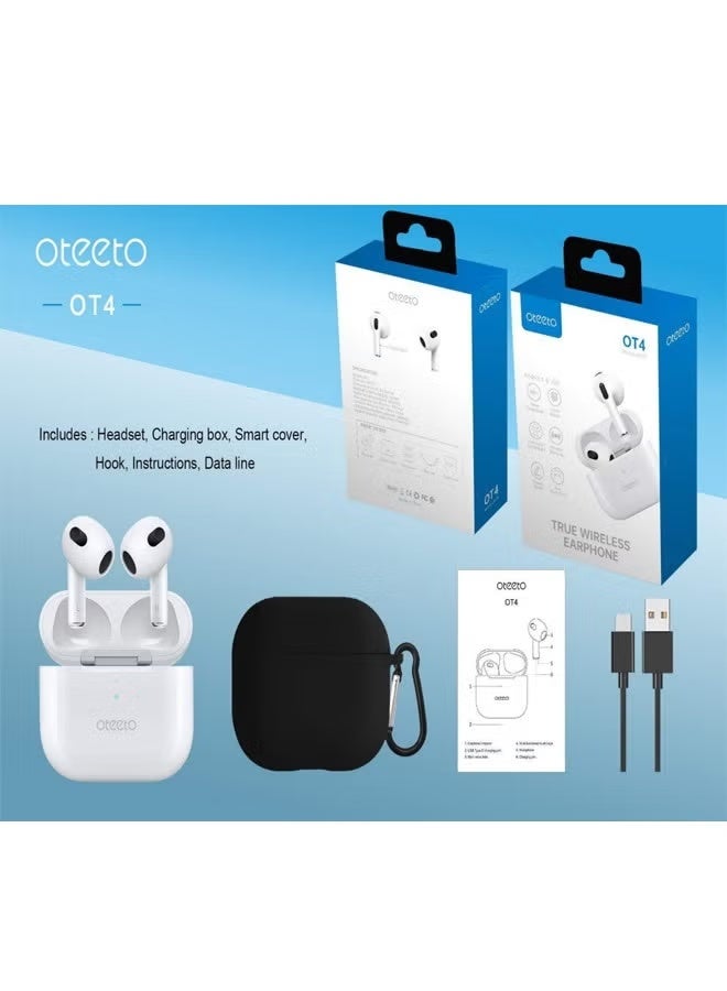 Oteeto OT4 True Wireless Earbuds with HiFi Sound Quality, Wireless Charging Case, Noise Isolation, Touch Control, Bluetooth 5.1, Sweat-Resistant Design, Long Battery Life, Compatible with Android Smartphones, Tablets, and Other Bluetooth Devices - Image 2