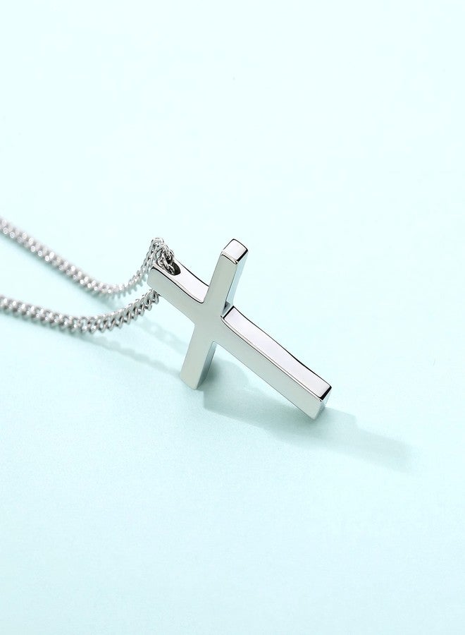 REVEMCN Black Gold Silver Cross Necklace for Boys Stainless Steel Mens Cross Pendant Chain Necklace for Men Women Religious Jewelry Gifts for Boys Girls Chain 16-24 Inches, 16 inches, Stainless Steel - Image 4