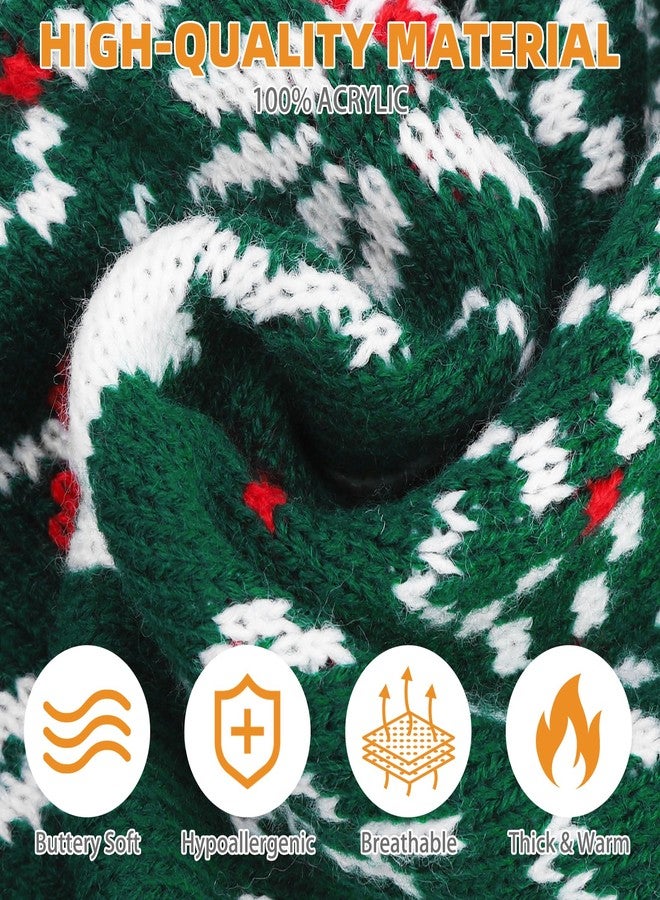 كولتيل كنزة عيد الميلاد للكلاب من كولتايل، كنزة شتوية كلاسيكية محبوكة، بنقشة غزال الرنة وندفة الثلج، ملابس شتوية دافئة وسميكة للحيوانات الأليفة، كنزات محبوكة للكلاب الصغيرة والمتوسطة والكبيرة، لون أخضر مقاس XL - Image 3
