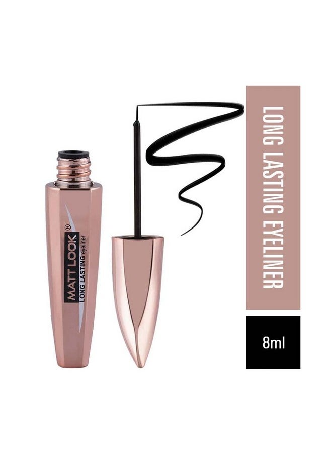 matt look Long Lasting Waterproof Eyeliner With Intense Matte Finish, Quick Drying, Smooth Application, And Smudgeproof Formula, 8Ml  - Image 2