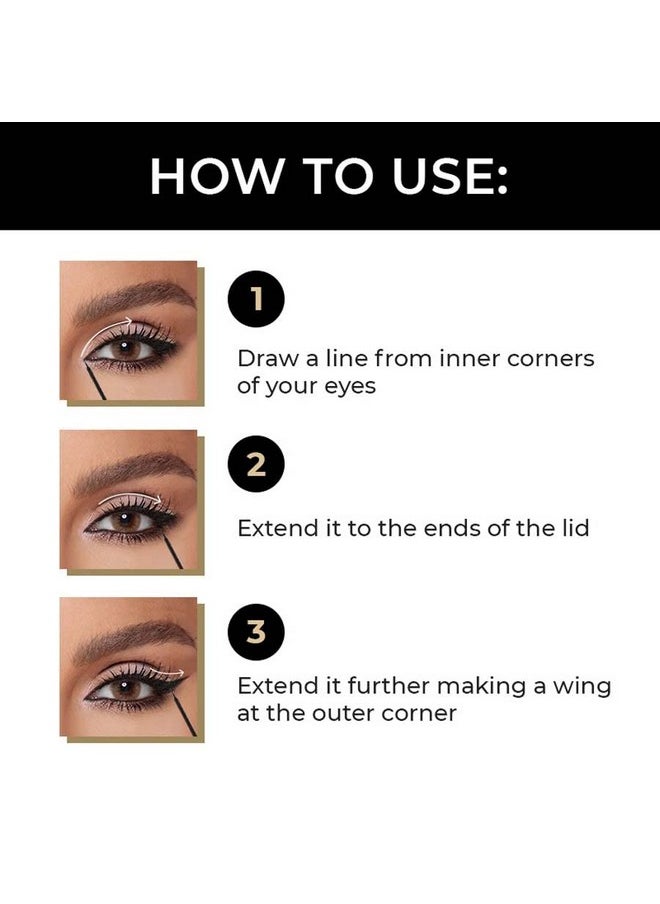matt look Long Lasting Waterproof Eyeliner With Intense Matte Finish, Quick Drying, Smooth Application, And Smudgeproof Formula, 8Ml  - Image 4