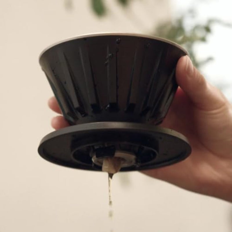 Pour Over Coffee Dripper for home brewing, stainless steel, black, anti-channeling lattice design with 01 filter compatibility and 10-18g dose capacity - Image 5