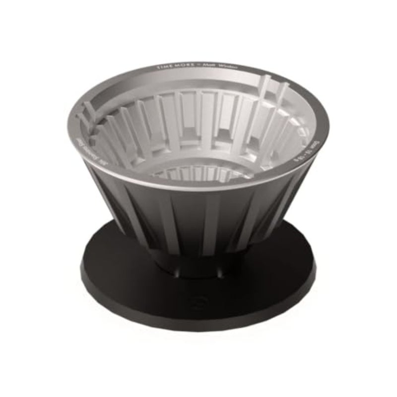 Pour Over Coffee Dripper for home brewing, stainless steel, black, anti-channeling lattice design with 01 filter compatibility and 10-18g dose capacity - Image 1