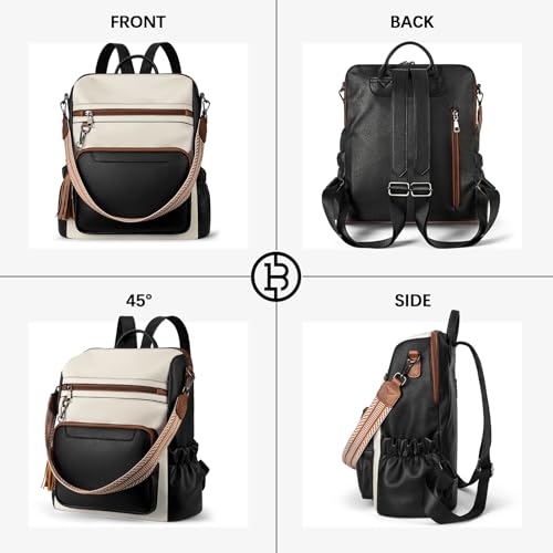 BOSTANTEN Womens Backpack Purse Leather Travel Backpack Fashion Designer Ladies Shoulder Bags with Wristlet - Image 5