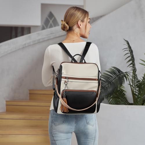 BOSTANTEN Womens Backpack Purse Leather Travel Backpack Fashion Designer Ladies Shoulder Bags with Wristlet - Image 2
