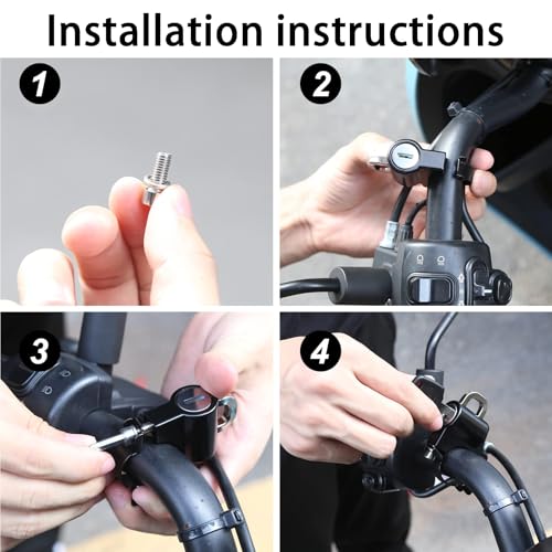 Gozaqe Helmet Lock for Bike & Motorcycle,Universal Helmet Security Lock,Applies to 22-28mm Diameter,Cycle Lock for Handlebar Scooter Lock for Motorcycles/Bicycles/Scooters, Black - Image 3