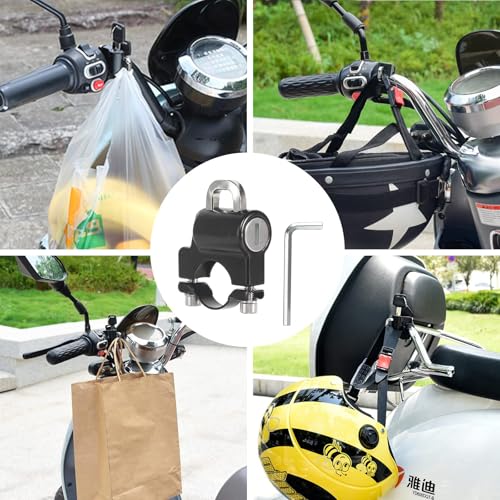 Gozaqe Helmet Lock for Bike & Motorcycle,Universal Helmet Security Lock,Applies to 22-28mm Diameter,Cycle Lock for Handlebar Scooter Lock for Motorcycles/Bicycles/Scooters, Black - Image 4