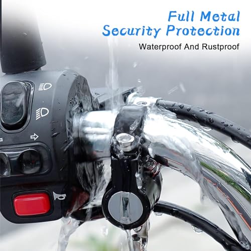 Gozaqe Helmet Lock for Bike & Motorcycle,Universal Helmet Security Lock,Applies to 22-28mm Diameter,Cycle Lock for Handlebar Scooter Lock for Motorcycles/Bicycles/Scooters, Black - Image 5