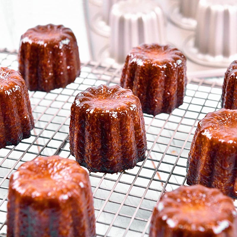 The Love 12-Cavity Nonstick Canele Mold Baking Cake Pan for Bread Muffin Cake Baking Pan, Gold - Image 3