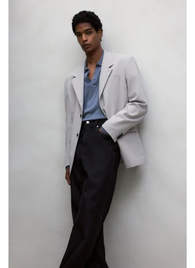 اتش اند ام بنطلون تويل بقصة مريحة وخمسة جيوب