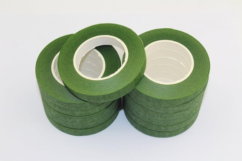 Decora a Dozen 1/2-inch by 30 Yard Dark Green Floral Tape for Bouquet Stem Wrap Floral Arranging Craft Projects Corsages, Wedding Bouquet - Image 3