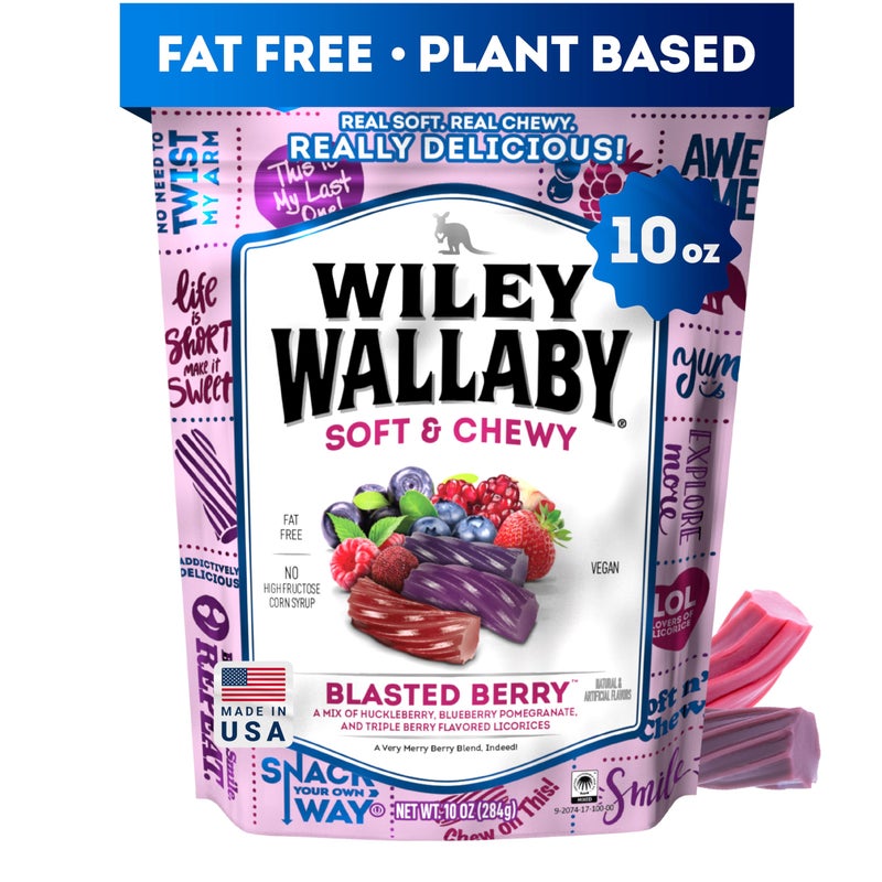 Wiley Wallaby Licorice 10 Ounce Classic Gourmet Soft  Chewy Australian Blasted Berry Candy Twists 1 Pack - Image 3