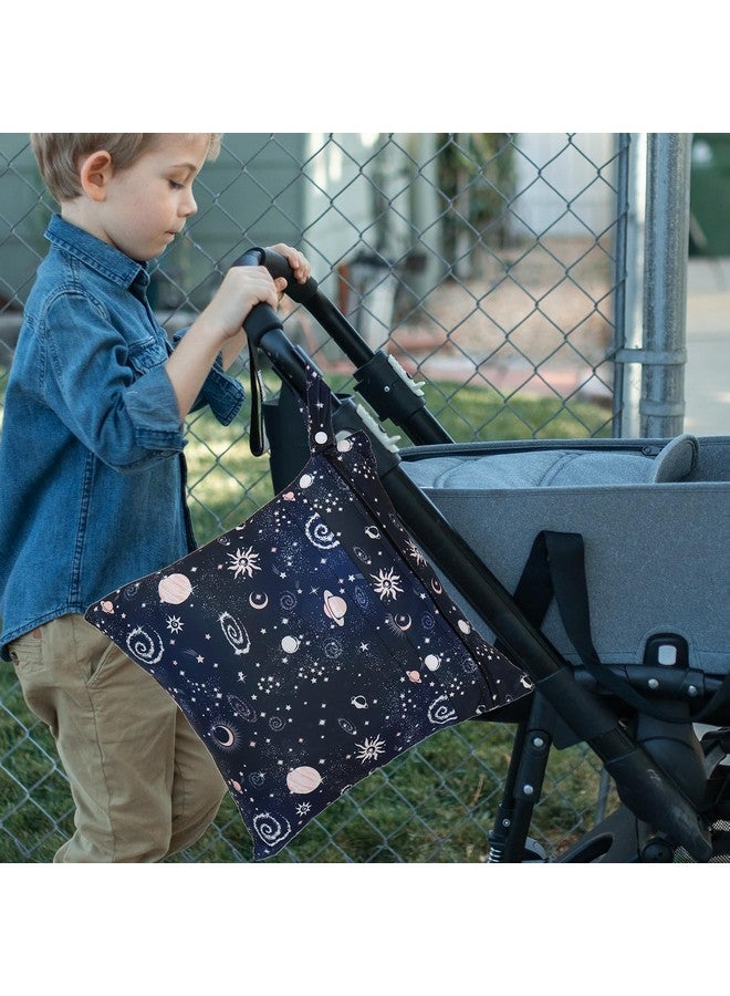 SANFERGE 3pcs Cloth Diaper Wet Dry Bags Waterproof Reusable Wet Bag with 2 Zipper Pockets & Handle Washable Laundry Bags for Travel Beach Pool Daycare Yoga Gym Exercise Swimsuits - Image 5