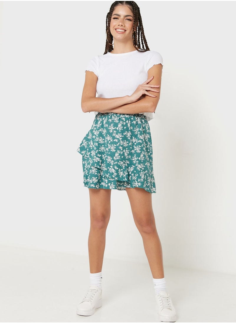 Ginger - Ditsy Floral Printed Skirt - Image 1