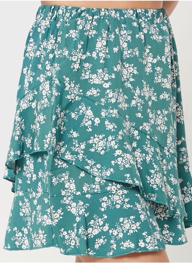 Ginger - Ditsy Floral Printed Skirt - Image 1