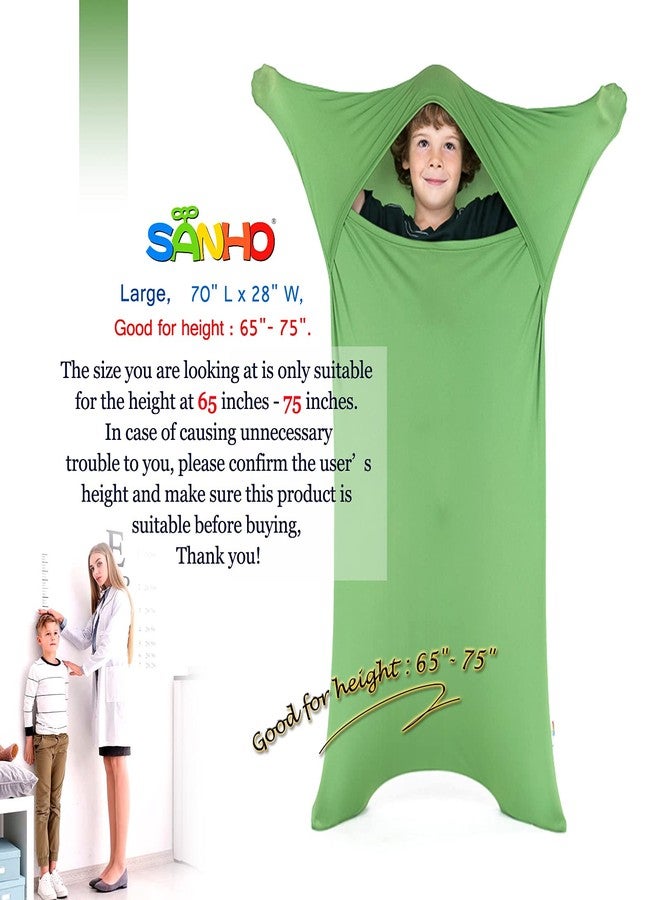 SANHO Premium Sensory Sock,Updated Version, X-Large, 70" L x 28" W, Good for Height: 65"-75" Green - Image 2