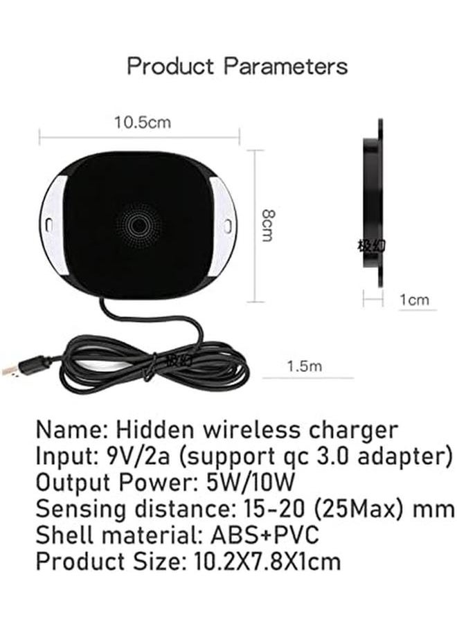 erorex - Invisible Wireless Charger Under Desk Wireless Charger 10W Furniture Wireless Charging Board 20Mm Long Distance Wireless Mobile Phone Charger Suitable For Iphone For Galaxy And For Qi - Image 1
