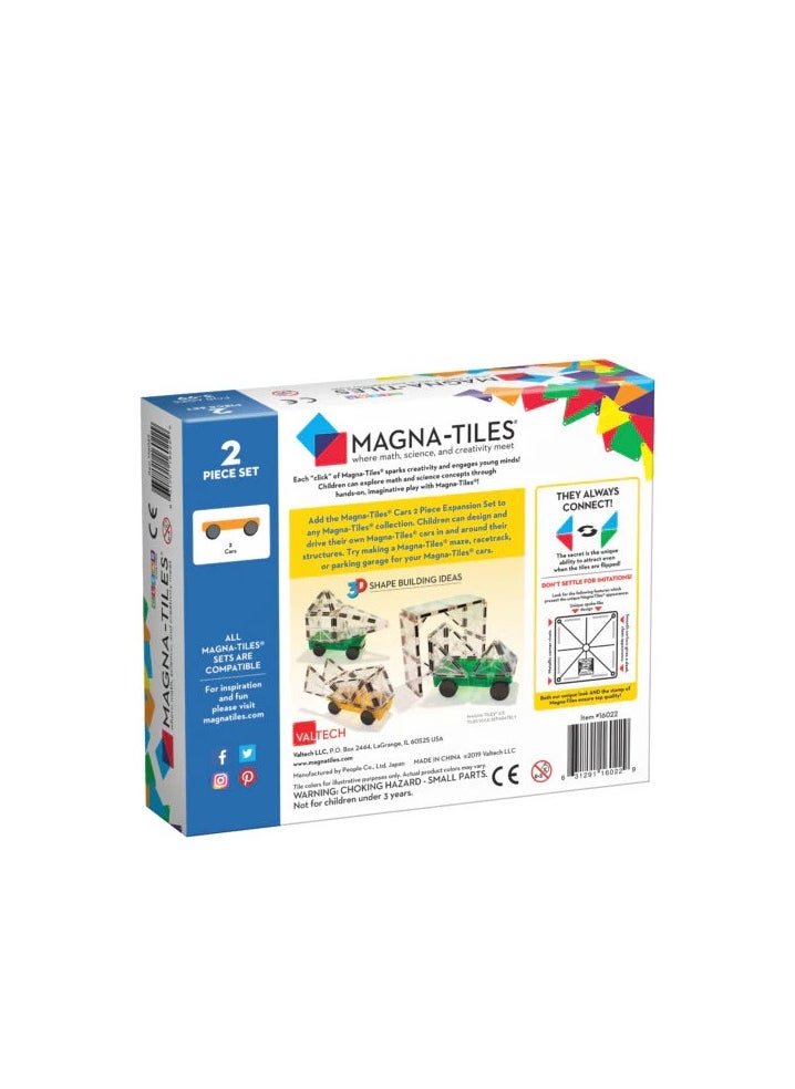 Vitacelli - "Magna-Tiles Cars 2-Piece Expansion Set - Magnetic Building Tiles for Creative Play & Vehicle Construction - Compatible with Magna-Tiles" - Image 1
