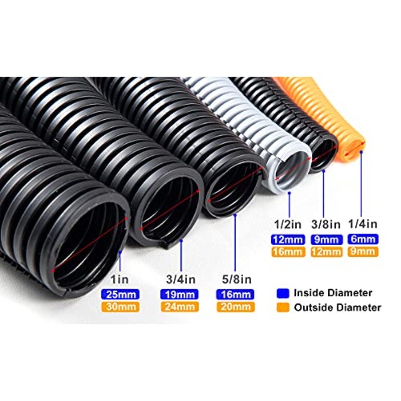 ZhiYo 20FT 3 8 Wire Loom Split Tubing Auto Wire Conduit Flexible Cover High Temperature Heat Resistant -40F to 257F Plastic Cover for Electrical Wires Cables White - Image 2