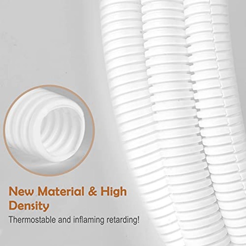 ZhiYo 20FT 3 8 Wire Loom Split Tubing Auto Wire Conduit Flexible Cover High Temperature Heat Resistant -40F to 257F Plastic Cover for Electrical Wires Cables White - Image 4