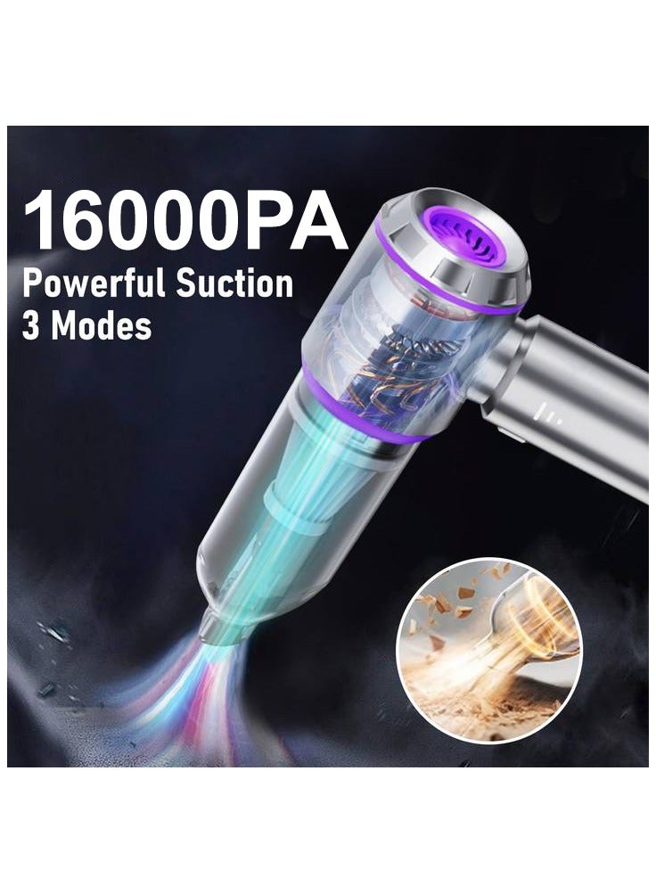 ASIV 16000PA High Power Car Vacuum Cleaner Portable Cordless Mini Vacuum Cleaner 4 in 1 Compressed Air Dust Collector, Blower, Handheld Vacuum Cleaner with Brushless Motor for Car, Home, Office, Camping - Image 2