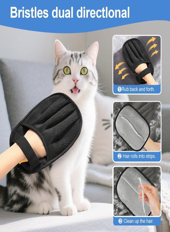 Wantsolve 2 Pcs Magic Brush Pet Hair Removal Glove, Upgraded Five-Finger Electrostatic Grooming Glove for Cats Dogs, Reusable Pet Hair Remover Tool for Couch, Furniture, Sofa, Clothing, Carpet - Image 3