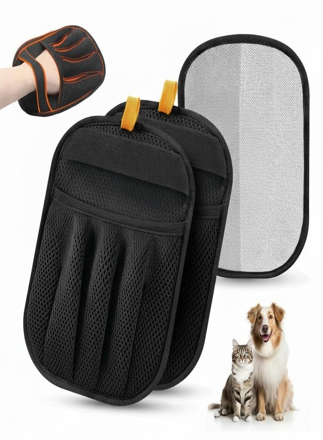 Wantsolve 2 Pcs Magic Brush Pet Hair Removal Glove, Upgraded Five-Finger Electrostatic Grooming Glove for Cats Dogs, Reusable Pet Hair Remover Tool for Couch, Furniture, Sofa, Clothing, Carpet - Image 1