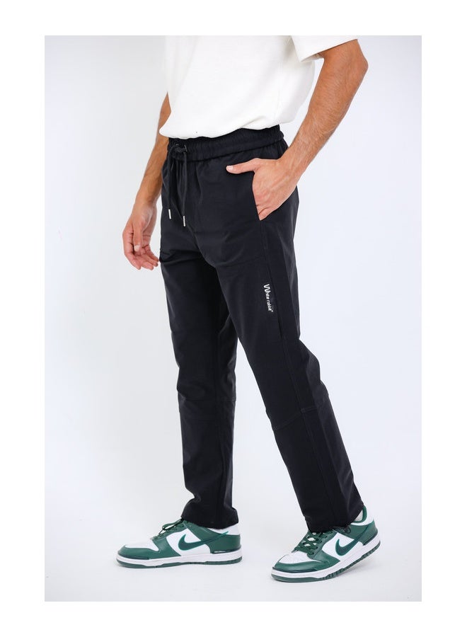 WHITE RABBIT Slip On Plain Black Practical Joggers  - Image 2