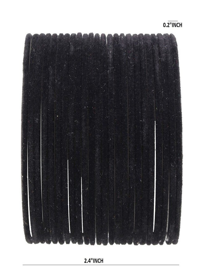 Efulgenz Indian Velvet Bangles for Women Indian Bangles Set Bollywood Plain Velvet Bangle Bracelets Costume Jewelry for Women - Image 5