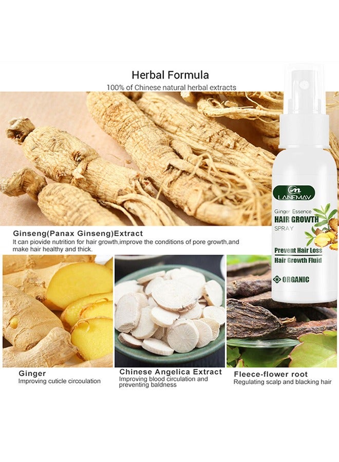 LANEMAY Ginger Essence Hair Growth Spray, Ginger Herb Formula Stop Hair Loss Hair Regrowth Treatments Grow Thicker Longer Hair Accelerate Hair Growth for Men and Women 30ml - Image 3
