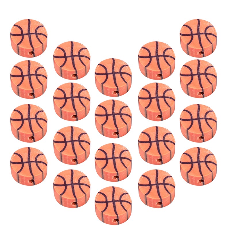 100Pcs Basketball Clay Beads Charms Diy Making Loose Beads Clay Necklace Loose Basketball Beads - Image 4