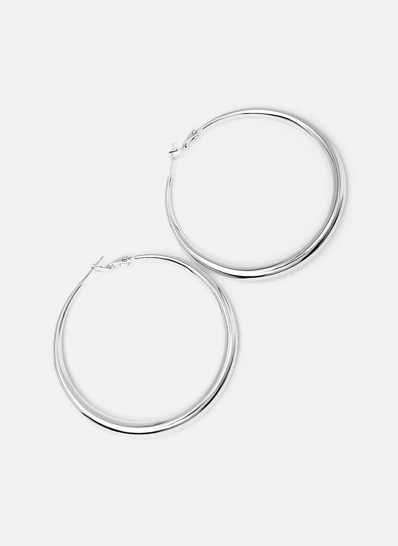 Lichi  Thin hoop earrings in smooth metal for Women | Best Price UAE