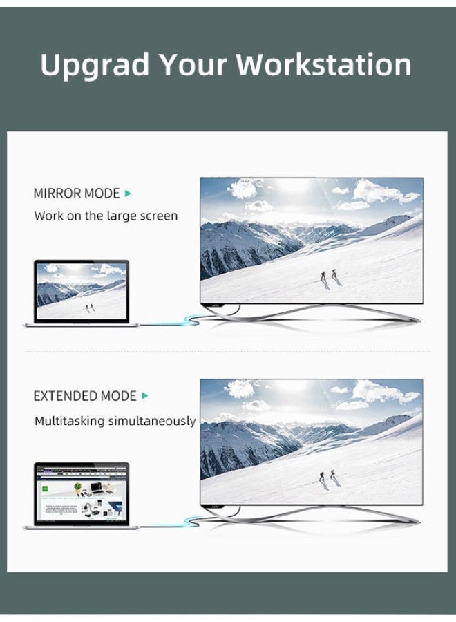 كابل تايم كابل Mini DisplayPort إلى HDMI بدقة 4K 60Hz فائقة الوضوح | متوافق مع Thunderbolt 1/2 | سلك محول صوت وفيديو عالي السرعة متوافق مع أجهزة MacBook و iMac و Surface Pro وأجهزة الكمبيوتر المحمولة المتصلة بالتلفزيون وشاشات العرض وأجهزة العرض - Image 5