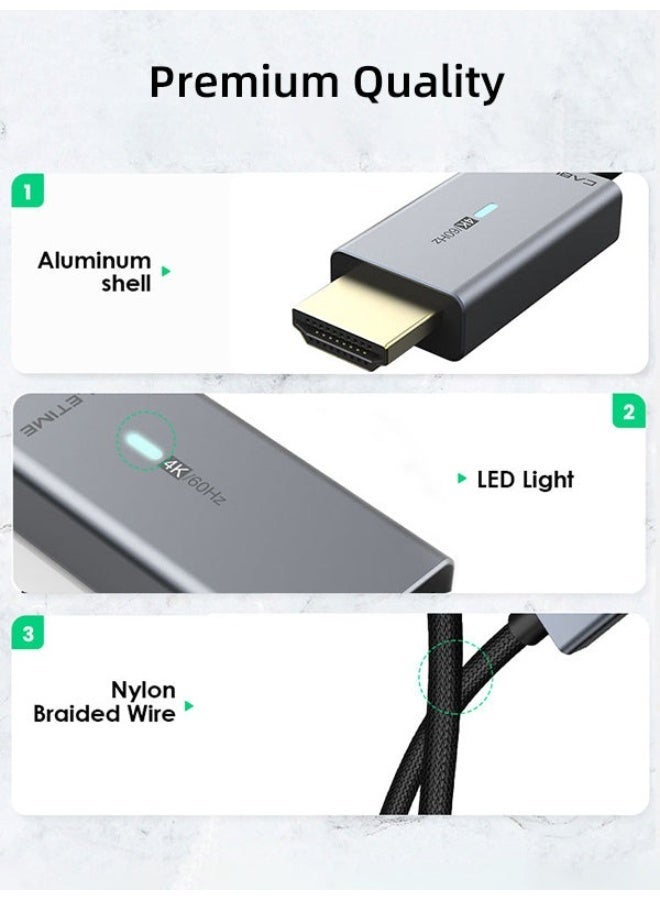 كابل تايم كابل Mini DisplayPort إلى HDMI بدقة 4K 60Hz فائقة الوضوح | متوافق مع Thunderbolt 1/2 | سلك محول صوت وفيديو عالي السرعة متوافق مع أجهزة MacBook و iMac و Surface Pro وأجهزة الكمبيوتر المحمولة المتصلة بالتلفزيون وشاشات العرض وأجهزة العرض - Image 4