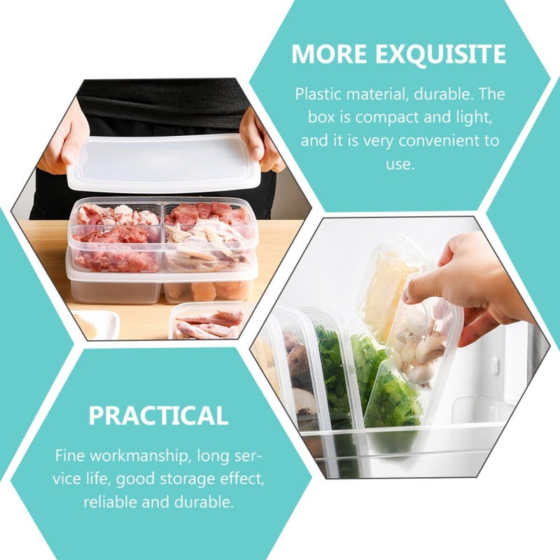 LABRIMP 3pcs Large Plastic Fridge Food Box with Lid, Divided Fresh-keeping Storage Organizer for Refrigerator, Kitchen Food Preservation Container Set - Image 3