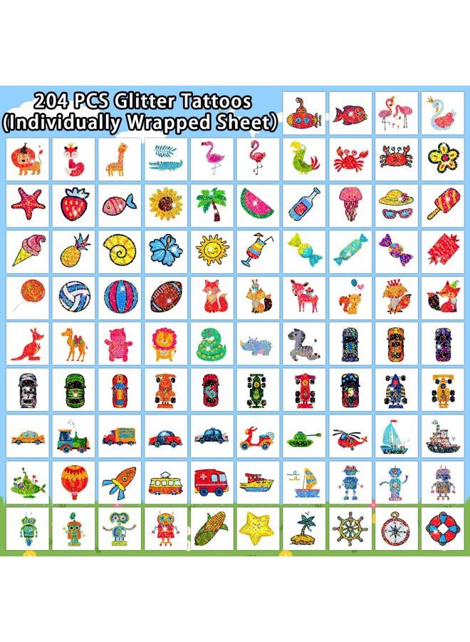 PARTYWIND Partywind 408 PCS Temporary Tattoos for Kids, Glow and Glitter Fake Tattoo Stickers for Boys Girls Party Supplies Favors, Cute Goodie Bag Stuffers for Children (Individually Wrapped Sheet) - Image 5
