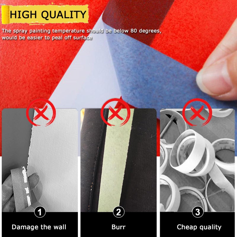 SmaringRobot Masking Tape, Blue Tapes, Painters Tape, Artist Painter's Painting Paper Tape for Multi-Purpose Wall Paint, DIY Crafts, Scrapbook, Decoration, Labeling, Edge Finishing, 0.94INx60.1YDSx6 Rolls=360.6YDS - Image 5