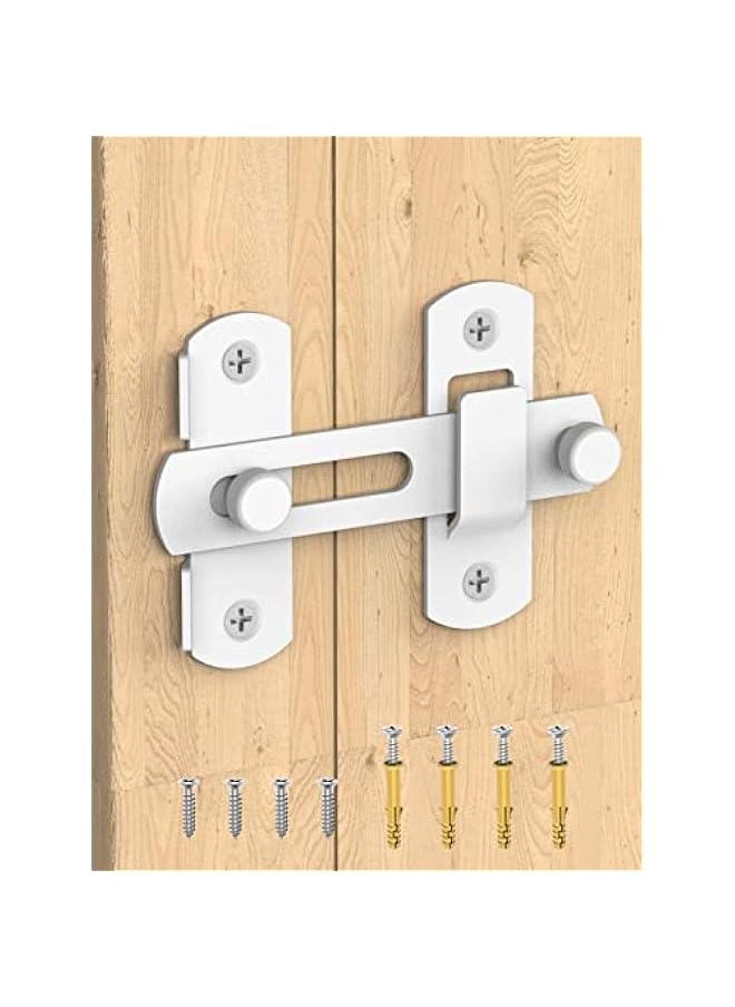 Generic Sliding Barn Door Lock, Stainless Steel Gate Latches Flip Latch Safety Door Bolt Latch Lock for Wine Cabinet, Bathroom, Outdoor, Garage, Garden, Closet Door (1, White)  - Image 1