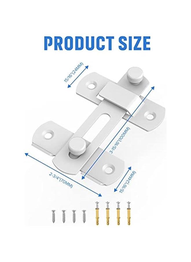 Generic Sliding Barn Door Lock, Stainless Steel Gate Latches Flip Latch Safety Door Bolt Latch Lock for Wine Cabinet, Bathroom, Outdoor, Garage, Garden, Closet Door (1, White)  - Image 5