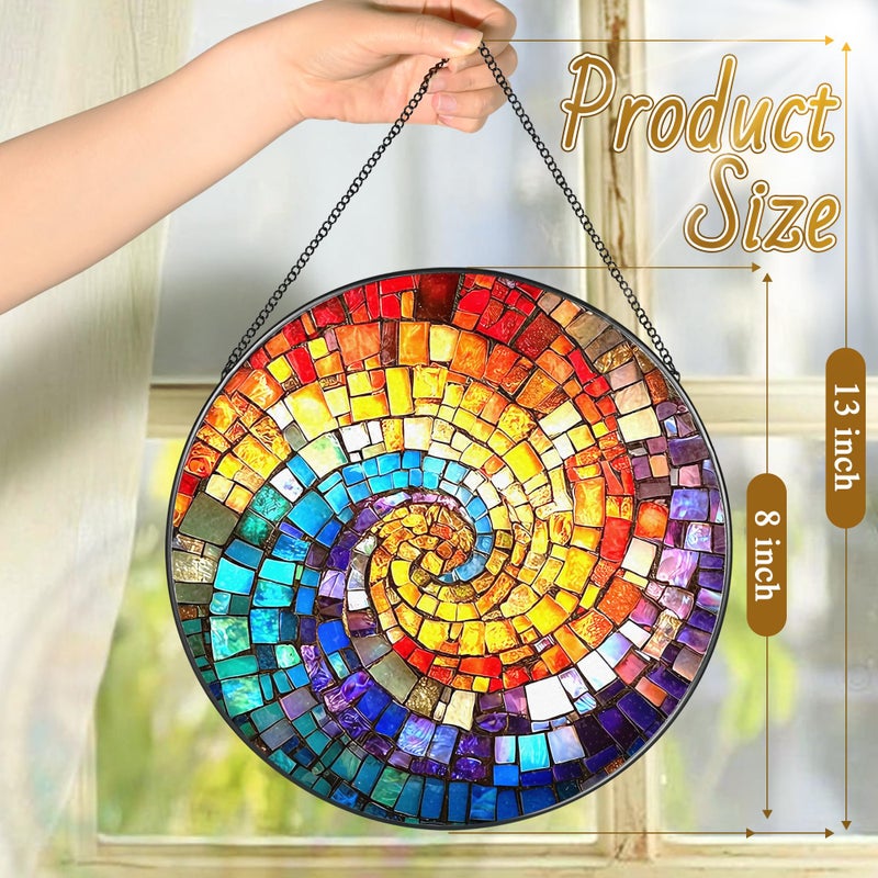 LAOWEIKI 8'' Rainbow Spiral Suncatcher Ornament, Stained Glass Window Hanging, Sun Catchers for Windows Hanging Ornaments, Window Decor, Ideal Gift | Gifts for Art Lovers, Friends, Family - Image 4