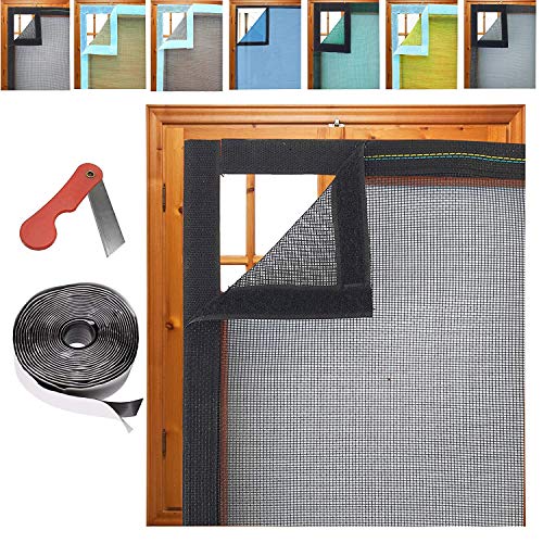 advancedestore UR Little Shop Stitched Fiberglass Mosquito Net for Windows 1 Year Guarantee (47/47 INCHES (4/4 FEET) 120/120 cm (Black) : TY 03 - Image 1
