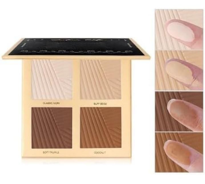 4Shade Bronzer and Highlighter Palette with Mirror Professional Makeup Contour Kit - Image 2